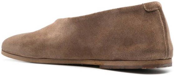 Marsèll almond-toe suede ballerina shoes Brown