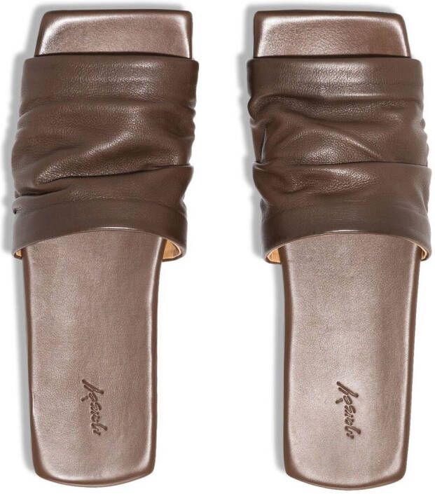 Marsèll Tavola ruched flat sandals Brown