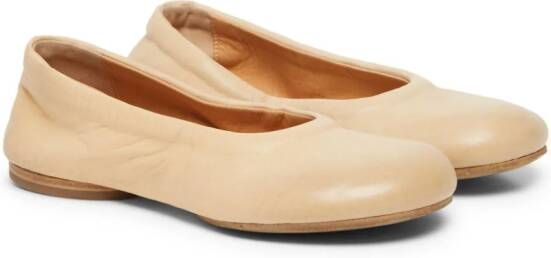 Marsèll Zerotto leather ballerina shoes Neutrals