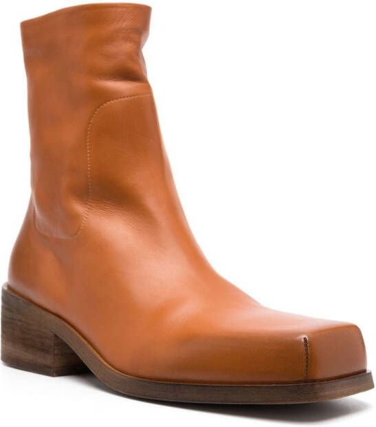 Marsèll 50mm zip-up leather boots Orange