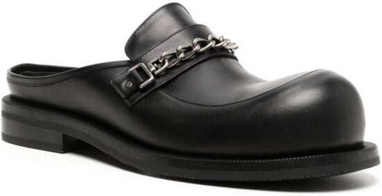 Martine Rose backless leather loafers Black