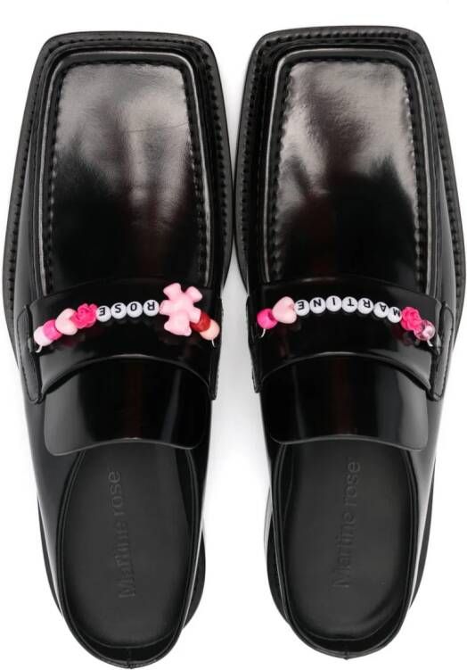 Martine Rose bead chain leather loafers Black