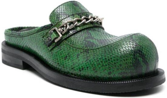 Martine Rose Bulb chain-link detailed mules Green