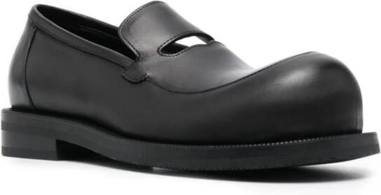 Martine Rose bulb-toe leather loafers Black