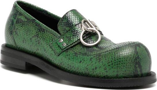 Martine Rose bulb-toe ring loafers Green