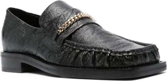 Martine Rose chain-detail leather loafers Black
