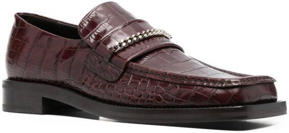 Martine Rose chain-link crocodile-effect loafers Brown
