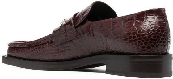 Martine Rose chain-link crocodile-effect loafers Brown
