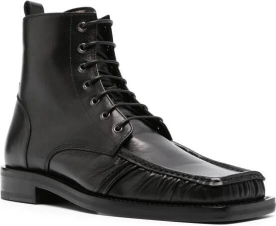 Martine Rose square-toe leather boots Black