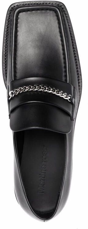 Martine Rose square-toe leather loafers Black