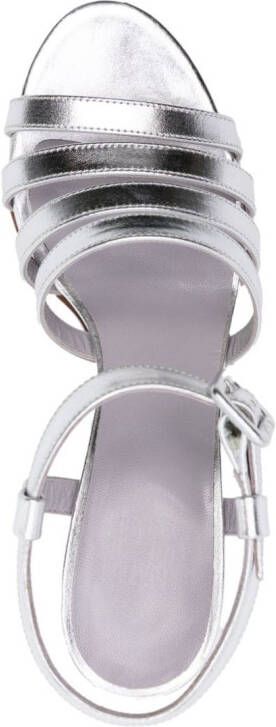 Maryam Nassir Zadeh 85mm Palm High leather sandals Silver