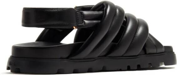 MCM crossover padded leather sandals Black