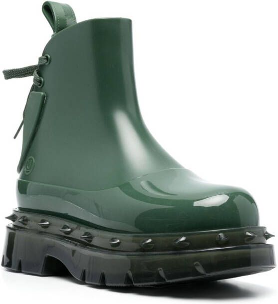 Melissa x Undercover studded-detail boots Green