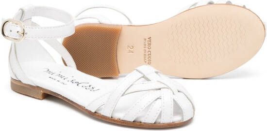 Mi Sol ankle-strap leather sandals White