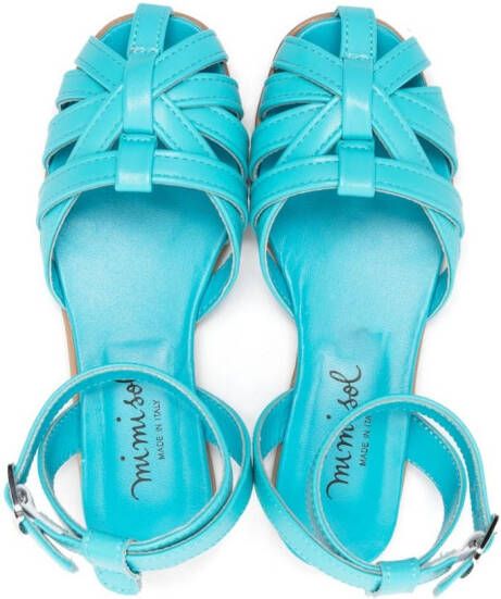 Mi Sol caged round-toe sandals Blue