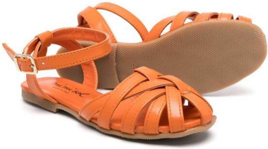 Mi Sol caged round-toe sandals Orange
