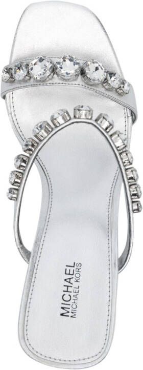 Michael Kors 101mm crystal-embellished leather sandals Silver
