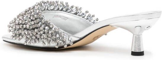 Michael Kors 50mm Amal crystal-embellished sandals Silver