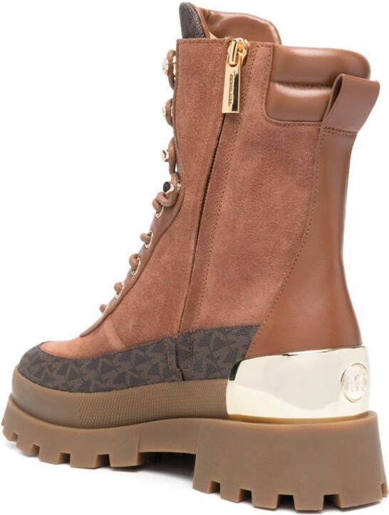 Michael Kors 55mm leather lace-up boots Brown