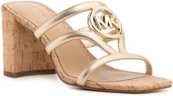 Michael Kors 90mm Hampton mid-heel sandals Gold