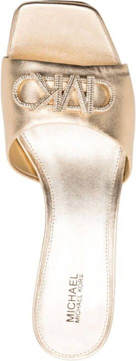 Michael Kors Amal metallic 50mm mules Gold