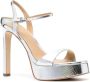 Michael Kors Amara 130mm leather platform sandals Silver - Thumbnail 6