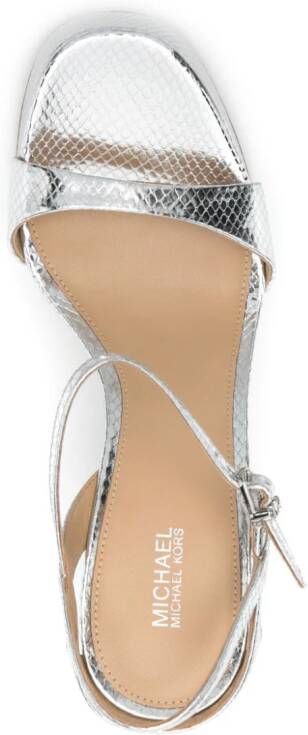 Michael Kors Amara 130mm leather platform sandals Silver