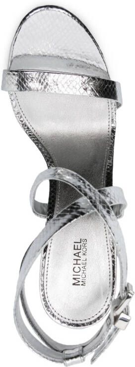 Michael Kors Asha 115mm snakeskin-effect sandals Grey