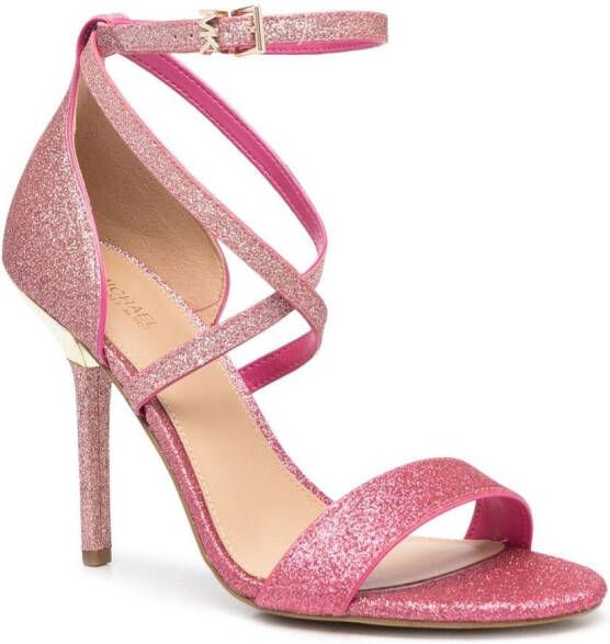 Michael Kors Astrid glitter open-toe sandals Pink
