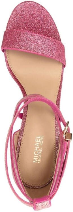 Michael Kors Astrid glitter open-toe sandals Pink