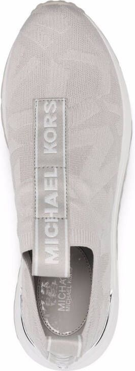 Michael Kors Bodie logo embossed knitted sneakers Grey