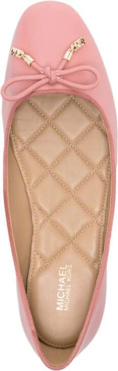 Michael Kors bow-detail leather ballerina shoes Pink