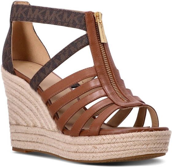 Michael Kors Bradley platform wedge jute-wrapped sandals Brown