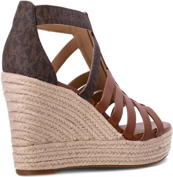 Michael Kors Bradley platform wedge jute-wrapped sandals Brown