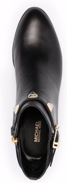 Michael Kors Britton stud-embellished leather ankle boots Black