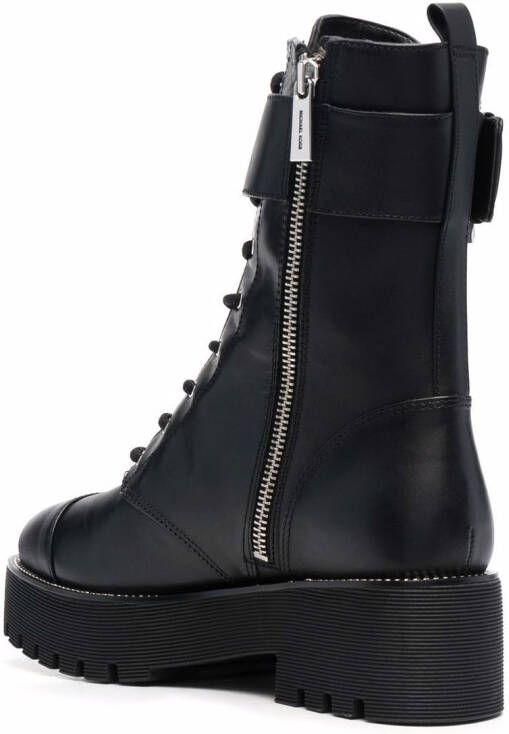 Michael Kors Bryce buckle-embellished combat boots Black