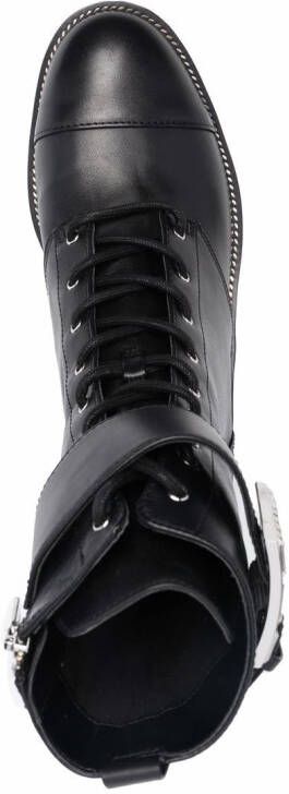 Michael Kors Bryce buckle-embellished combat boots Black