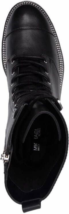 Michael Kors Bryce leather platform combat boots Black
