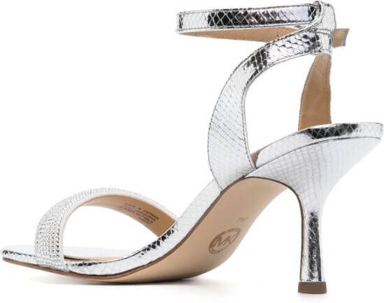 Michael Kors Carrie 75mm rhinestone-embellished sandals Silver