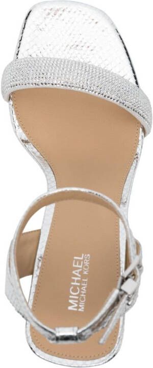 Michael Kors Carrie 75mm rhinestone-embellished sandals Silver