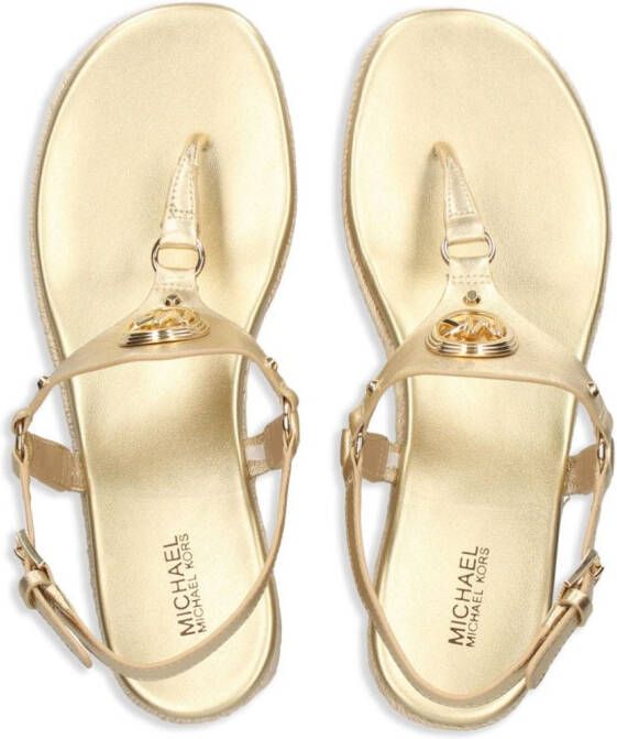 Michael Kors Casey logo-plaque sandals Gold