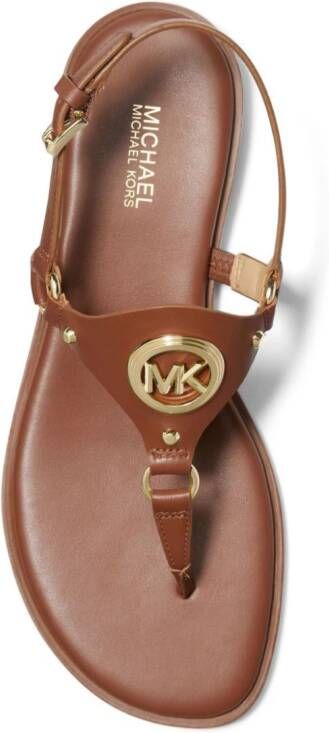 Michael Kors Casey logo-plaque thong sandals Brown
