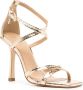 Michael Kors Celia 100mm metallic-leather sandals Gold - Thumbnail 2
