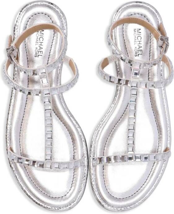 Michael Kors Celia crystal-embellished sandals Silver