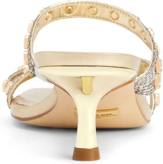 Michael Kors Celia embellished glitter-chain sandals Gold