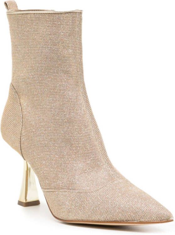Michael Kors Clara 80mm pointed-toe boots Gold
