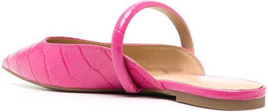 Michael Kors crocodile-embossed leather mules Pink