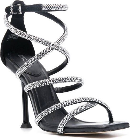 Michael Kors crystal-embellished 120mm leather sandals Black