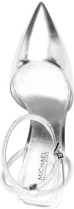 Michael Kors crystal-embellished 120mm leather sandals Silver