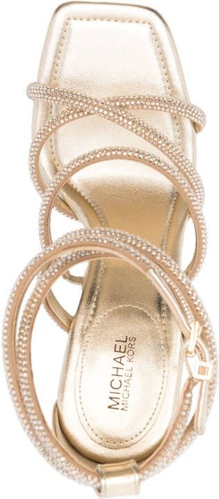 Michael Kors crystal-embellished 120mm sandals Gold